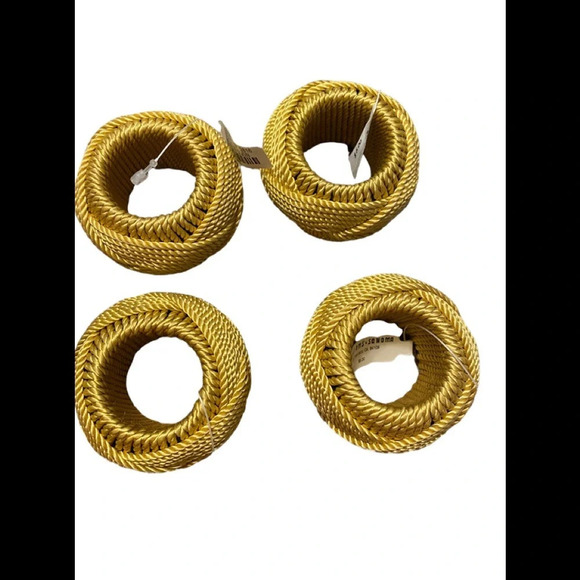 NWT Williams Sonoma Braided Napkin Rings Dijon - Picture 2 of 5